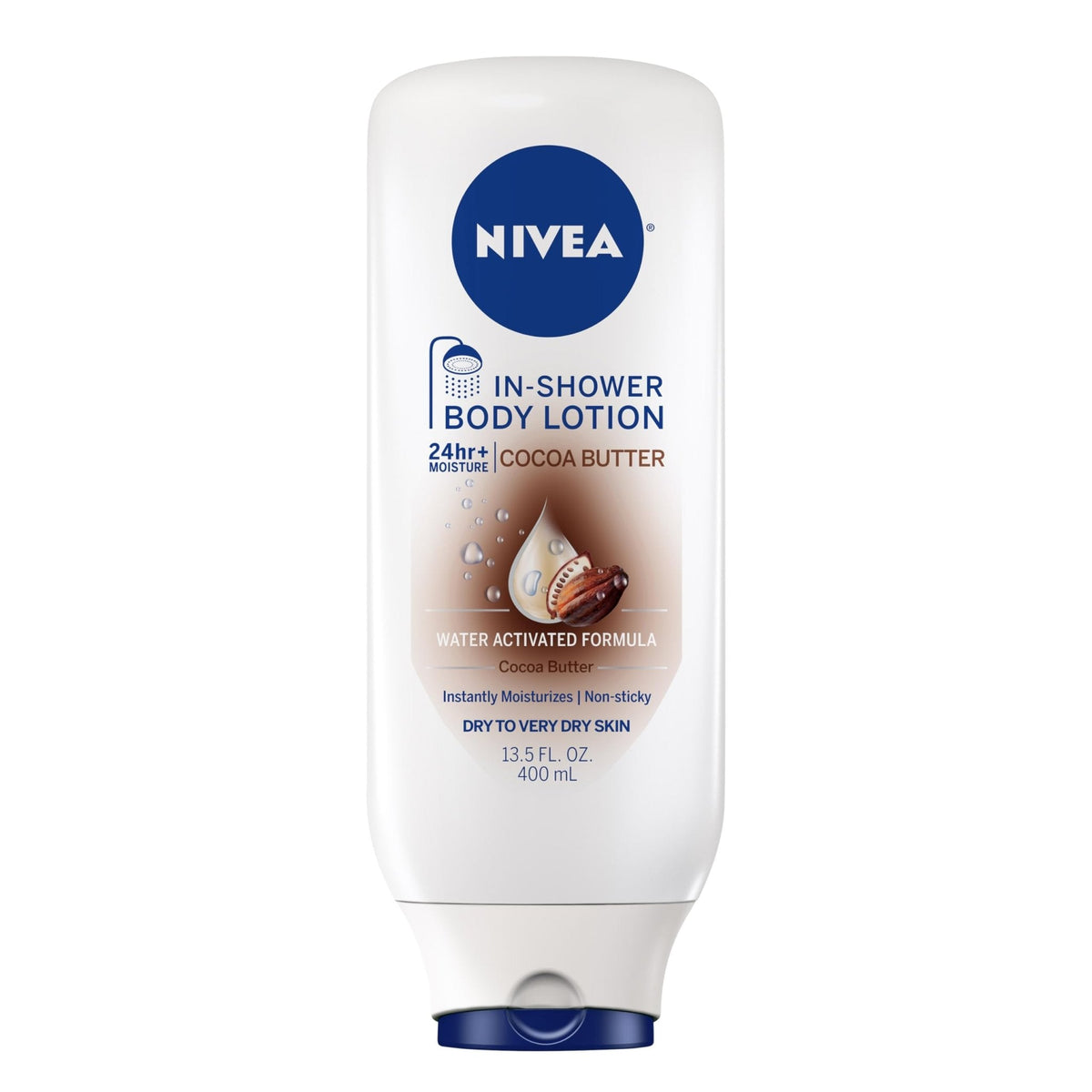 NIVEA Cocoa Butter In Shower Lotion, Water Activated In Shower Moisturizer for Dry Skin to Very Dry Skin, 13.5 FL OZ Bottle - PrimeBioHealth - canada supplements