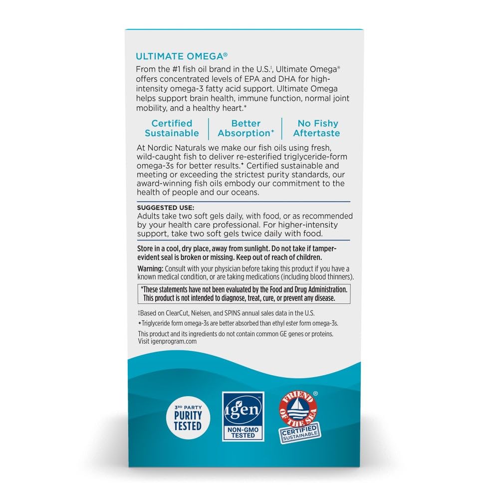 Nordic Naturals Ultimate Omega, Lemon Flavor - 90 Soft Gels - 1280 mg Omega-3 - High-Potency Omega-3 Fish Oil Supplement with EPA & DHA - PrimeBioHealth - canada supplements
