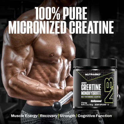 NutraBio Pure Micronized Creatine Monohydrate Powder Supplement, Unflavored, (150 g) - Supports Bulk Muscle Energy, Recovery, and Strength - HPLC Tested Creatine Powder Supplement for Men and Women - PrimeBioHealth - canada supplements