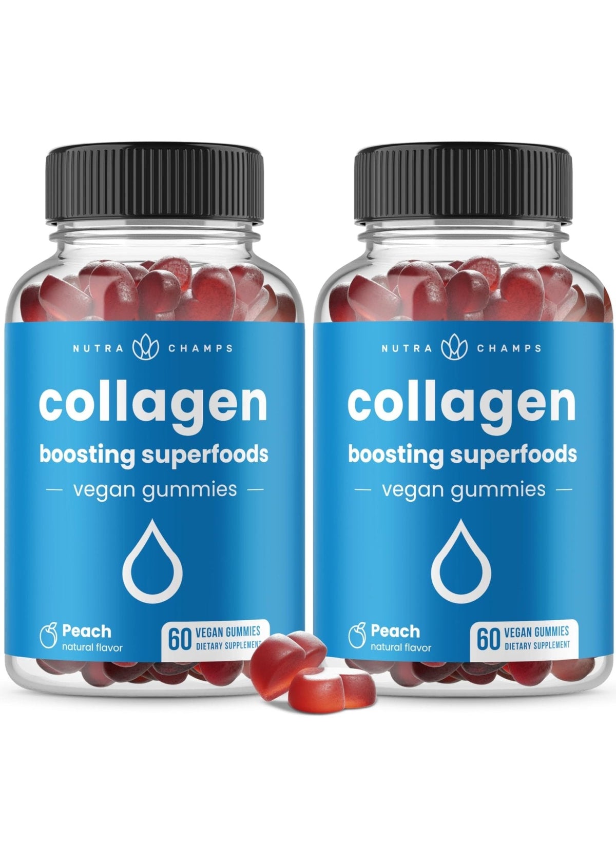 NutraChamps Collagen Boosting Gummies, Collagen Booster Gummy for Natural Collagen Production, Vegan Pectin Supplements Chews for Women & Men, - PrimeBioHealth - canada supplements