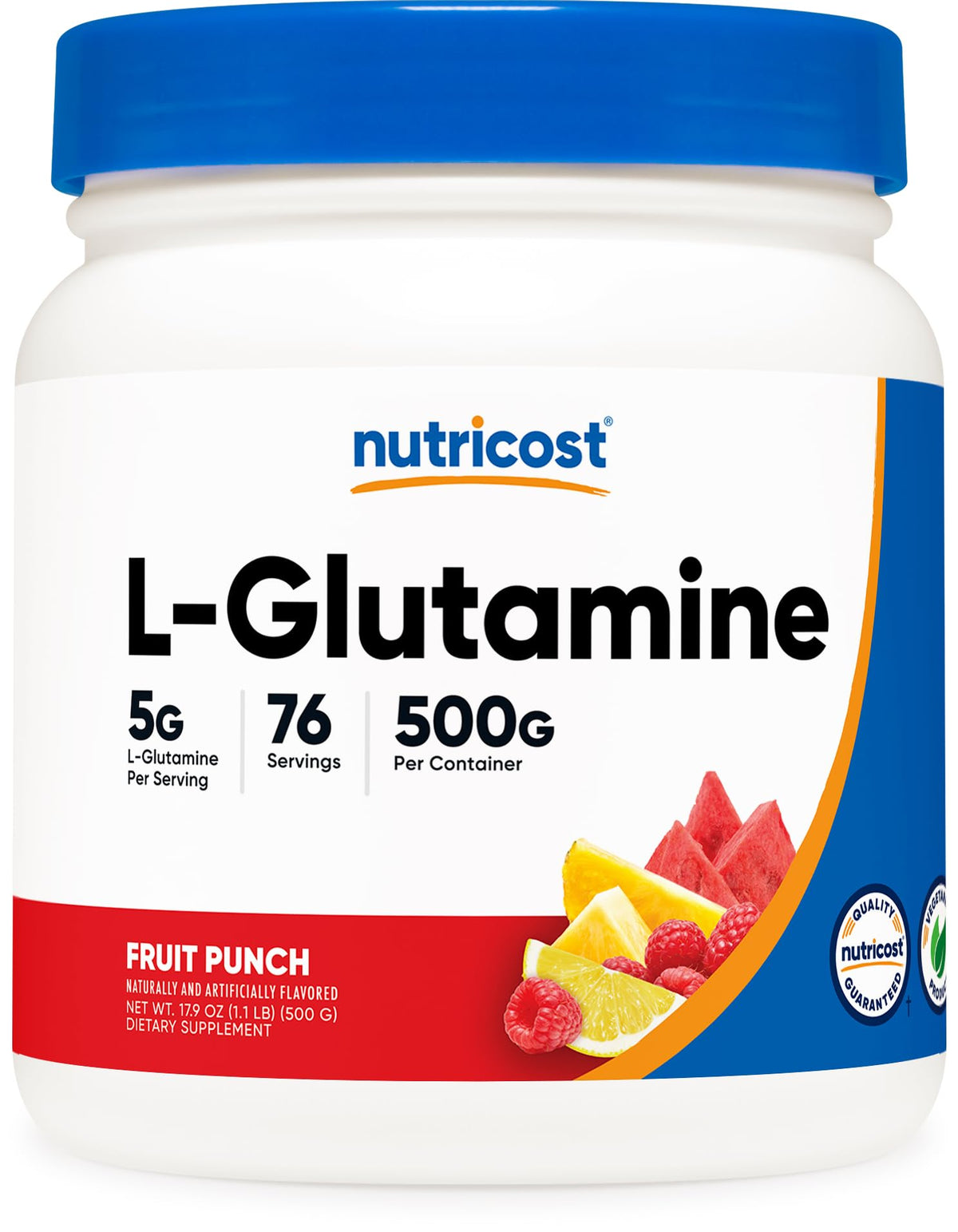 Nutricost L-Glutamine Powder (500 Grams) Unflavored - Gluten Free & Non-GMO, 100 Servings - PrimeBioHealth - canada supplements