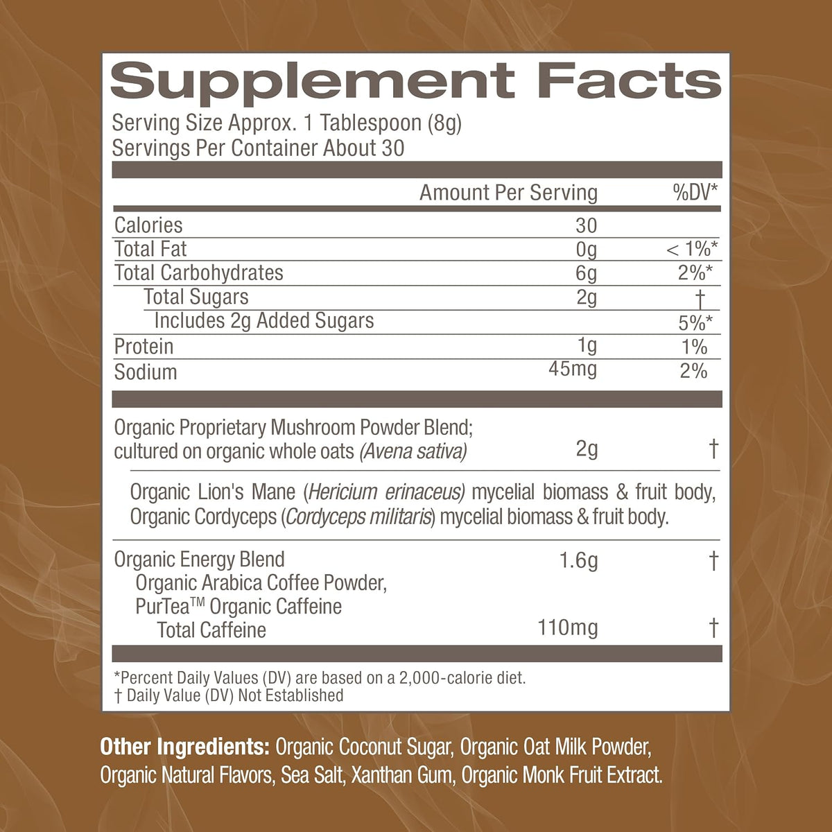 OM MUSHROOM SUPERFOOD Coffee Latte Blend – Functional Mushroom Powder with Lion’s Mane & Cordyceps – Energy, Focus & Mental Clarity Support – 8.47 oz Canister (30 Servings) - PrimeBioHealth - canada supplements
