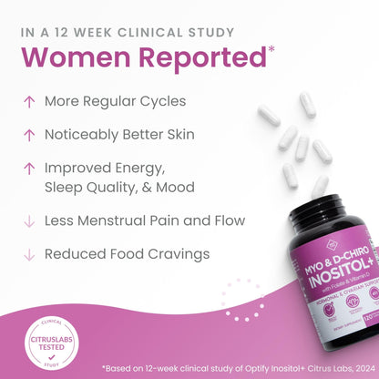 Optify Myo-Inositol & D-Chiro Inositol Supplement for Women – 40:1 Ratio Plus Folate and Vitamin D – Support Healthy Hormonal Balance - PrimeBioHealth - canada supplements