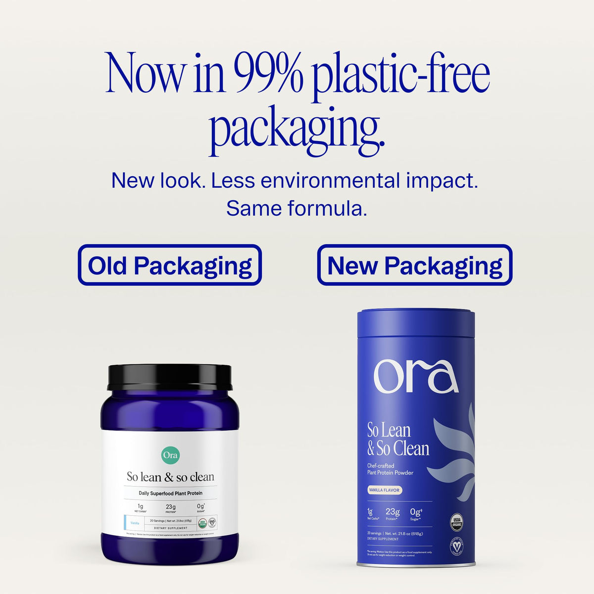 Ora Organic Plant-Based Protein Powder - 23g Protein for Women and Men - Vanilla Flavor 20 Servings, Vegan, Clean Protein - PrimeBioHealth - canada supplements