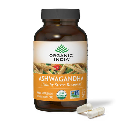 ORGANIC INDIA Ashwagandha Capsules - Organic Ashwagandha Supplement - Vegan Ashwagandha Root, Gluten-Free, Kosher, Non-GMO, Supports Stress Relief, - PrimeBioHealth - canada supplements