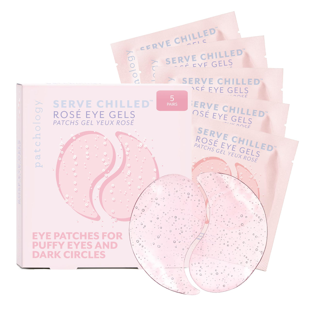Patchology Serve Chilled Rosé Hydrating Under Eye Patches – Hyaluronic Acid & Antioxidant-Infused Eye Masks to Reduce Dark Circles - PrimeBioHealth - canada supplements