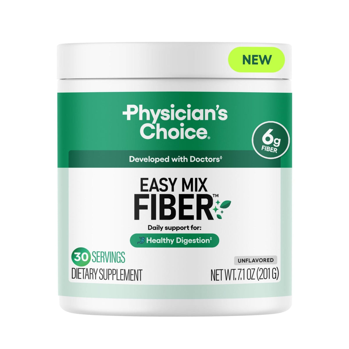 Physician's CHOICE Easy Mix Fiber for Digestive Health & Regularity - No Grit, Sugar Free, & Tasteless - PrimeBioHealth - canada supplements
