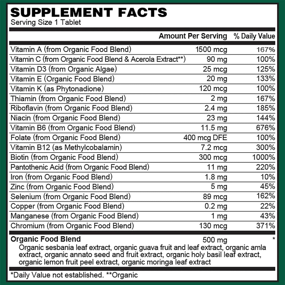 PlantFusion Organic Multivitamin for Men - One Daily Whole Food Blend Men's Multivitamin - Vegan, Non-GMO - PrimeBioHealth - canada supplements