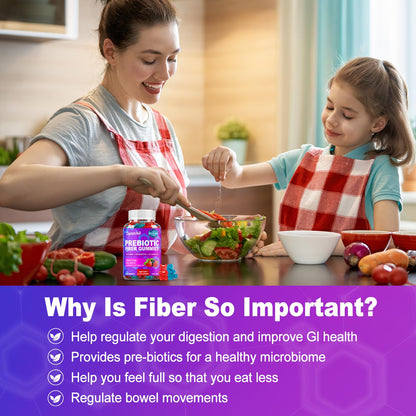 Prebiotic Fiber Gummies, 5g Fiber per Serving, 2 Billion CFU Bacillus Coagulans + Vitamin D3, Sugar Free Pectin Mixed Berry Gummies, Inulin (FOS) + Acacia - PrimeBioHealth - canada supplements