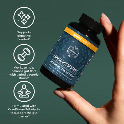 Primal Harvest Restore for Gut Health, Primal Gut Restore w/POSTbiotics, PREbiotics and PRObiotics for Women and Men, 60 CT - Digestion, Colon Cleanse, - PrimeBioHealth - canada supplements