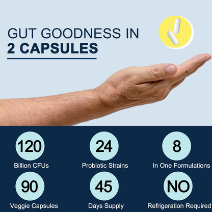 Probiotics for Men Digestive Health, 120 Billion CFUs Mens Probiotic with Digestive Enzymes & Prebiotics & Saw Palmetto & Cranberry for Gut, Prostate & Urinary Tract Health, Shelf Stable, 90 Capsules - PrimeBioHealth - canada supplements