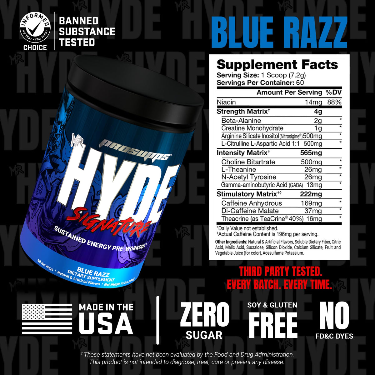 ProSupps Mr. Hyde Signature Pre Workout Powder with Creatine, Beta Alanine & Caffeine - Performance, Energy & Endurance - Clean Fitness & Gym Supplements - PrimeBioHealth - canada supplements
