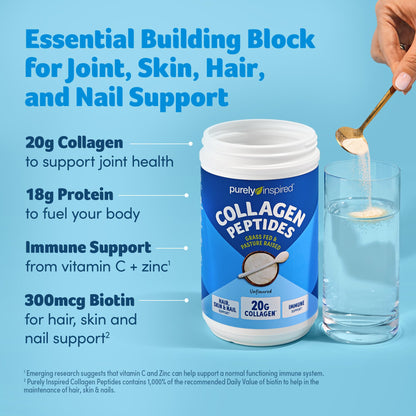 Purely Inspired Collagen Powder, Unflavored (20 Servings) - 20g Hydrolyzed Collagen Peptides Protein Powder for Women & Men - Grass-Fed & Pasture Raised Supports Hair - PrimeBioHealth - canada supplements