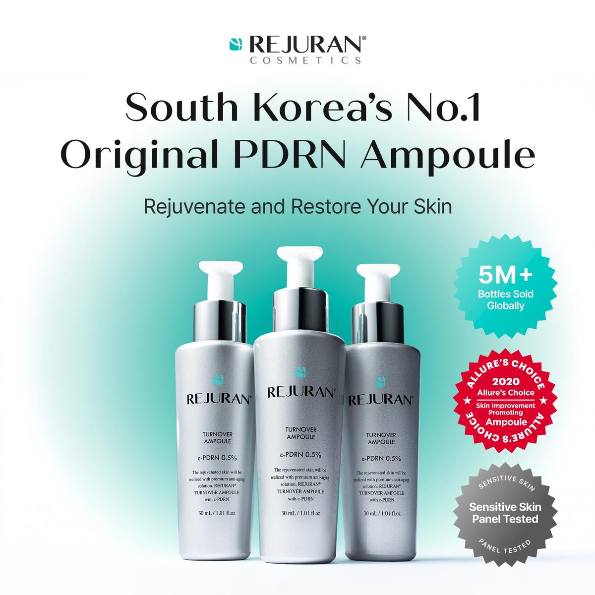 REJURAN® Turnover Ampoule, c-PDRN® – Original Salmon DNA PDRN Face Serum for Rejuvenation, Firming, Hydration & Youthful Glow - PrimeBioHealth - canada supplements