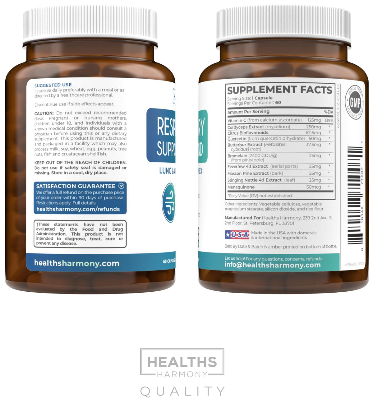 Respiratory Lung Health Supplement - Invigorating Lung Support Supplement Helps Support Clear Airways Mucus Removal and Seasonal or Year Round Detox - Vegan Herbal Non-GMO Formula (2 Months Supply) - PrimeBioHealth - canada supplements