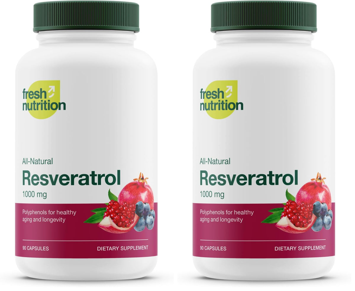 Resveratrol Supplement - Trans-resveratrol Extra Strength 750mg - Natural, Pure and Potent Polyphenols Supplement - Vegan, Non GMO, Gluten-free - 90 Capsules - PrimeBioHealth - canada supplements