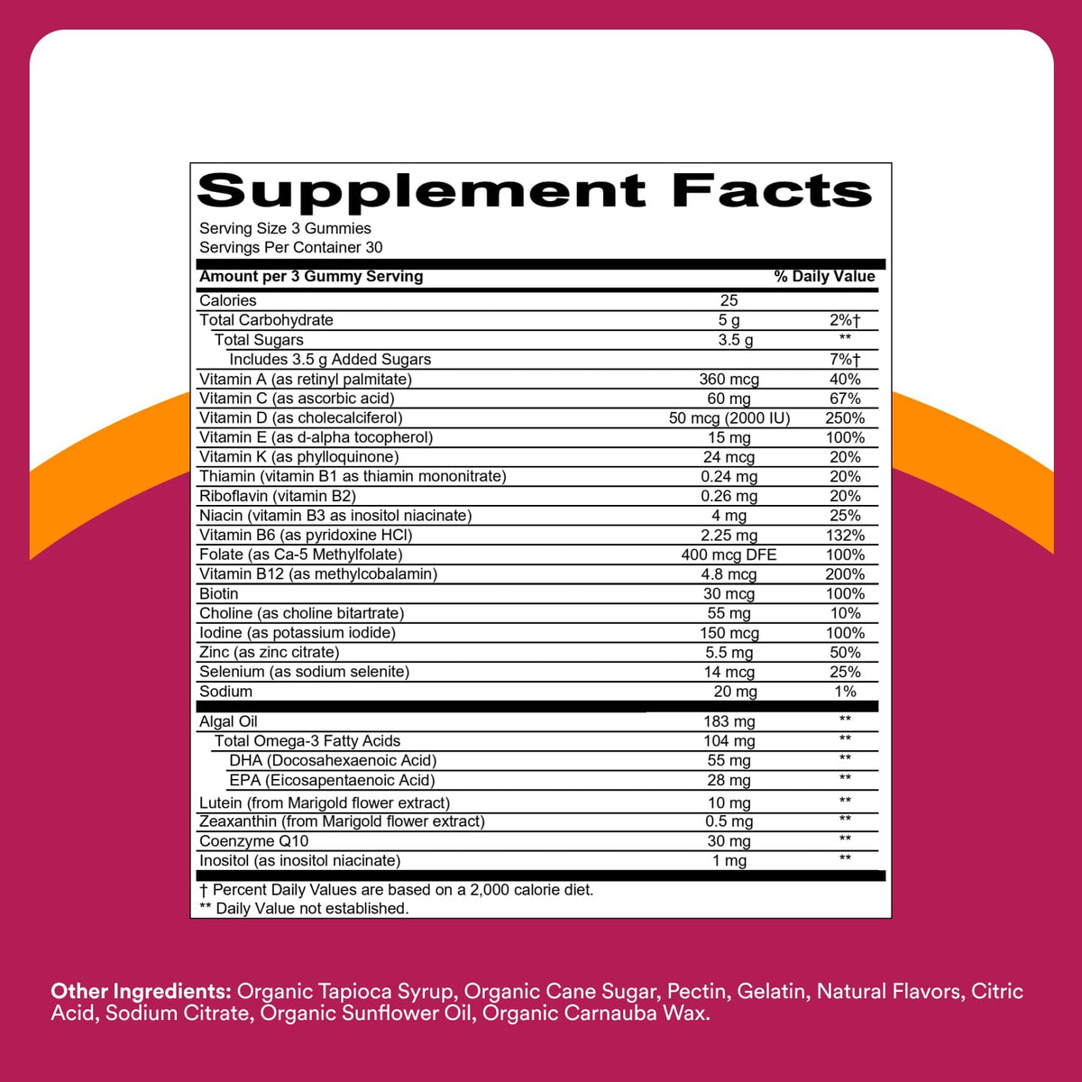 SmartyPants Multivitamin Gummy for Women 50 and Over, Omega 3 (DHA/EPA), Methylfolate, CoQ10, Vitamin D3, C, Vitamin B12, B6, A, K, Biotin - PrimeBioHealth - canada supplements