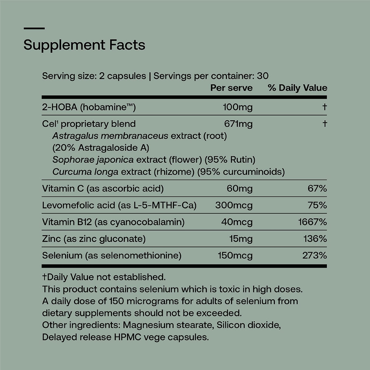 SRW Laboratories Cel¹ Stability | Stem Cell Supplement with 2-HOBA - Supports Stress Defence, DNA Structure & Youthful Cell Function | 60 Capsules - PrimeBioHealth - canada supplements