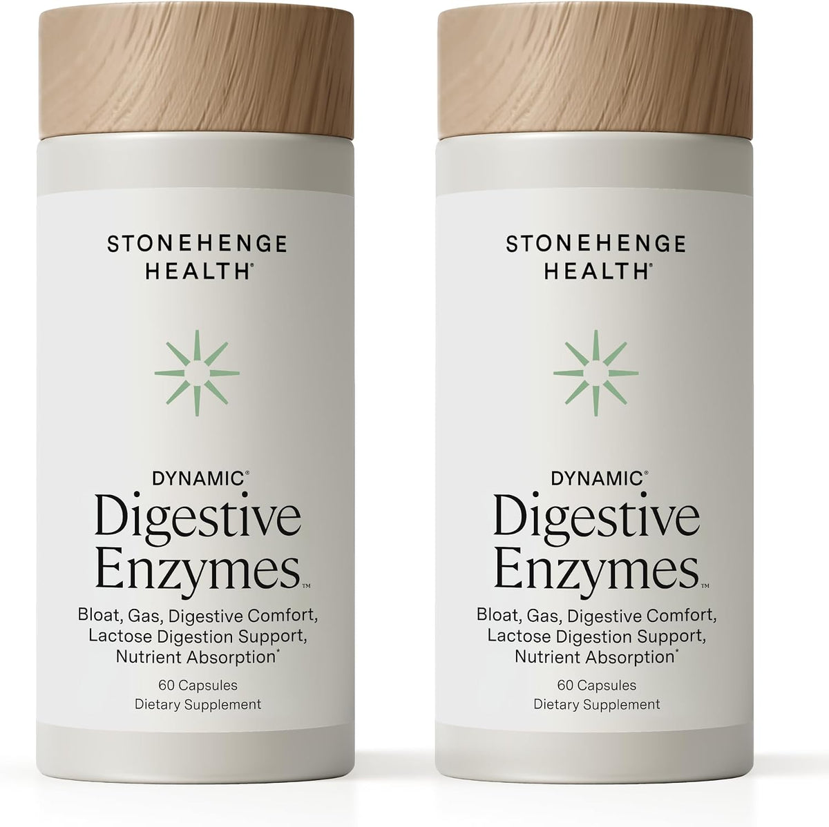 Stonehenge Health Dynamic Digestive Enzymes -18 Enzymes with BioCore Optimum Complete (Protease, Lipase, Amylase, Lactase) + Zinc & Vitamin K1 + Phytonutrients – Gas Support – 60 Caps (2 Pack) - PrimeBioHealth - canada supplements