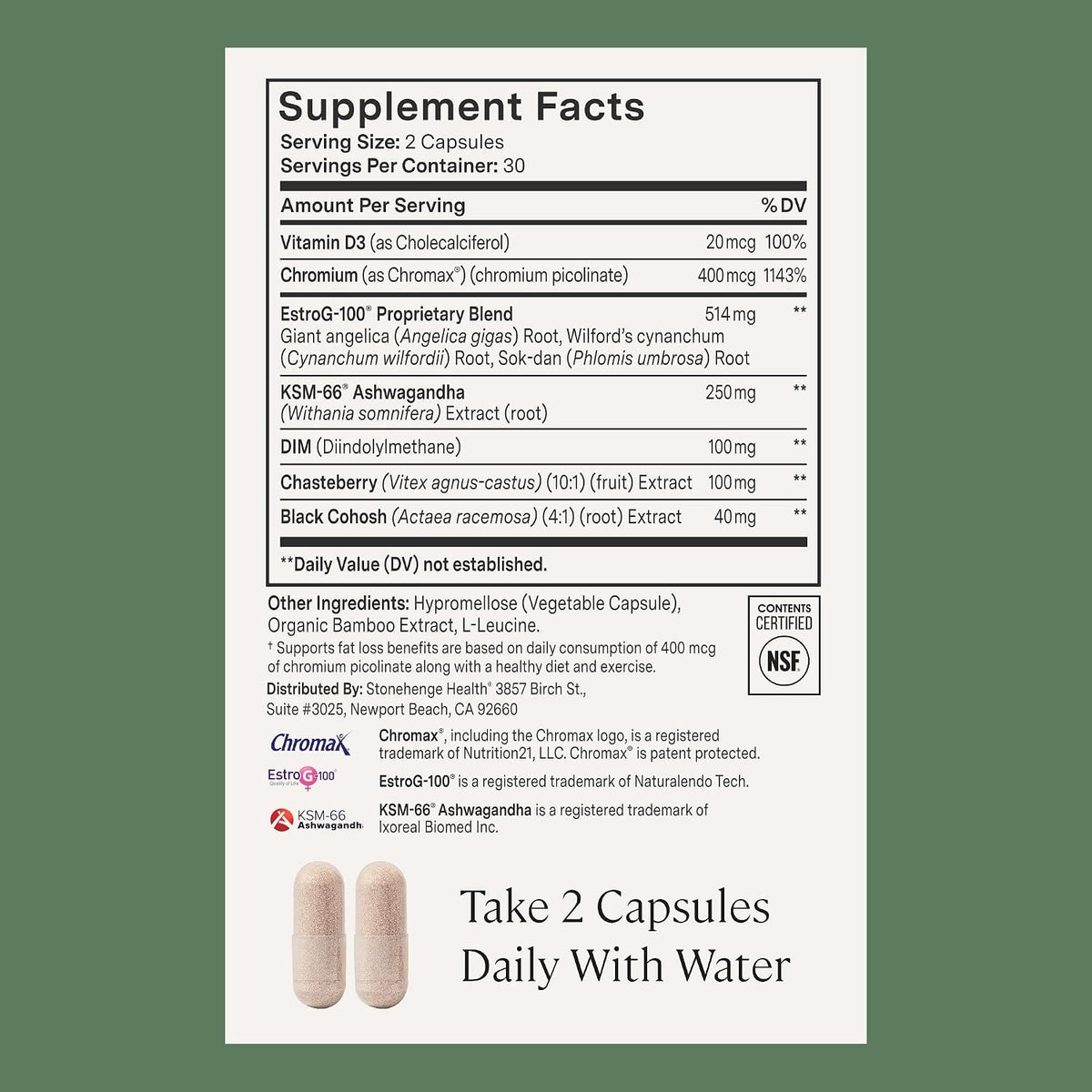 Stonehenge Health for Women Menopause Support for Peri + Menopause + Post - Mood, Energy, Stress, Hot Flashes, Night Sweats, Sleep & Cortisol, Chromax Chromium, Vitamin D3, KSM-66 Ashwagandha (2 Pack) - PrimeBioHealth - canada supplements