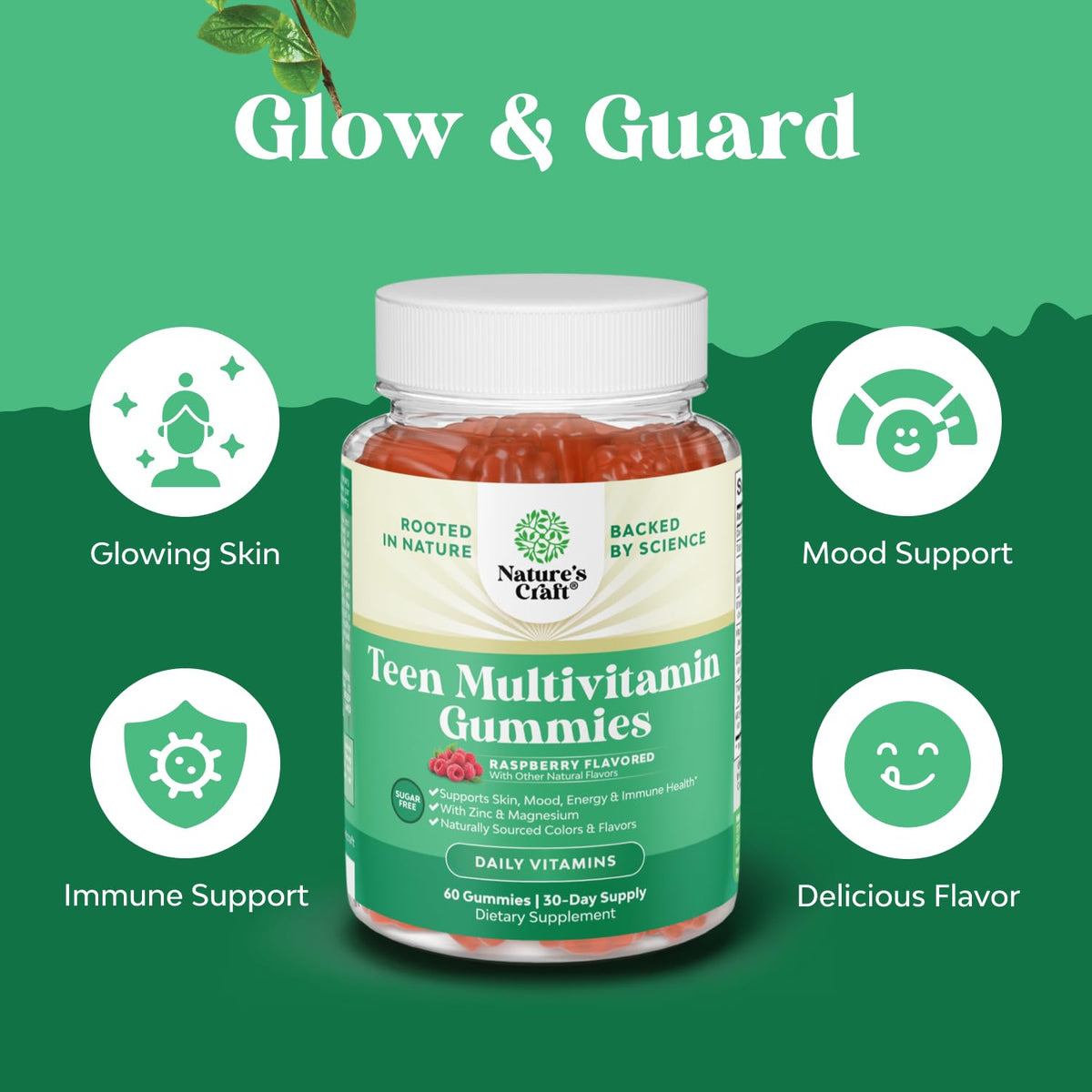 Teen Multivitamin Gummies 12-17 - Teen Boys & Girls Gummy Vitamins for Better Skin, Immune Strength, Mood & Energy Support - Teenage Girl & Boy Supplements - PrimeBioHealth - canada supplements