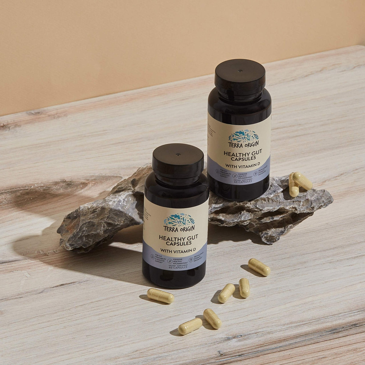 TERRA ORIGIN Healthy Gut with Vitamin D 5000 IU | 60 Capsules | Gut Health Supplements for Men and Women | Supports Digestion and Gas - PrimeBioHealth - canada supplements