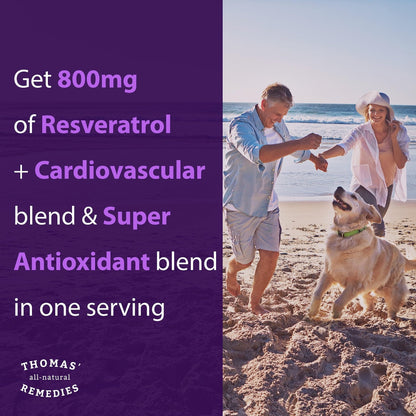 Thomas' all-natural Remedies Resveratrol 1600mg Organic Trans-Resveratrol Antioxidant Supplement with Organic Grape Seed Extract and Quercetin - PrimeBioHealth - canada supplements