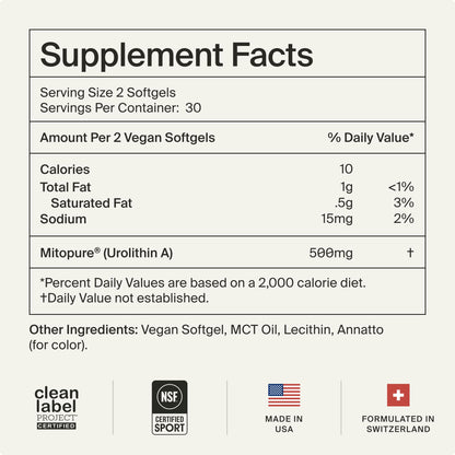 Timeline Mitopure Urolithin A Supplement Softgels - Clinically Proven Support for Healthy Aging and Cellular Renewal - PrimeBioHealth - canada supplements