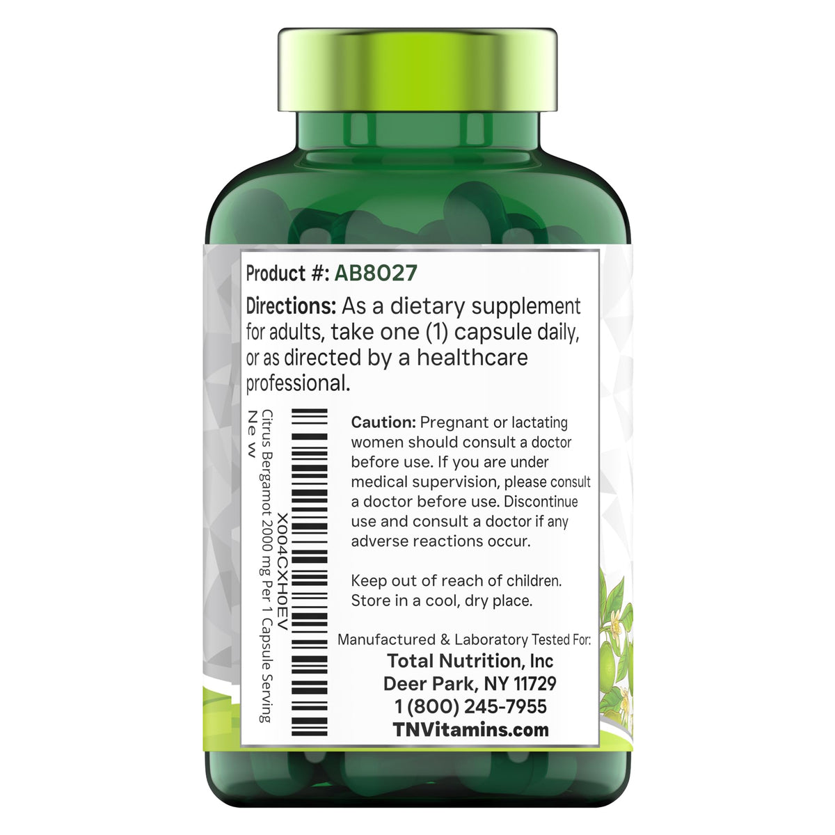 tnvitamins Citrus Bergamot 2000mg - 180 Capsules | Ultra Potent Citrus Bergamot Supplement 2000 mg Per 1 Capsule Serving - PrimeBioHealth - canada supplements