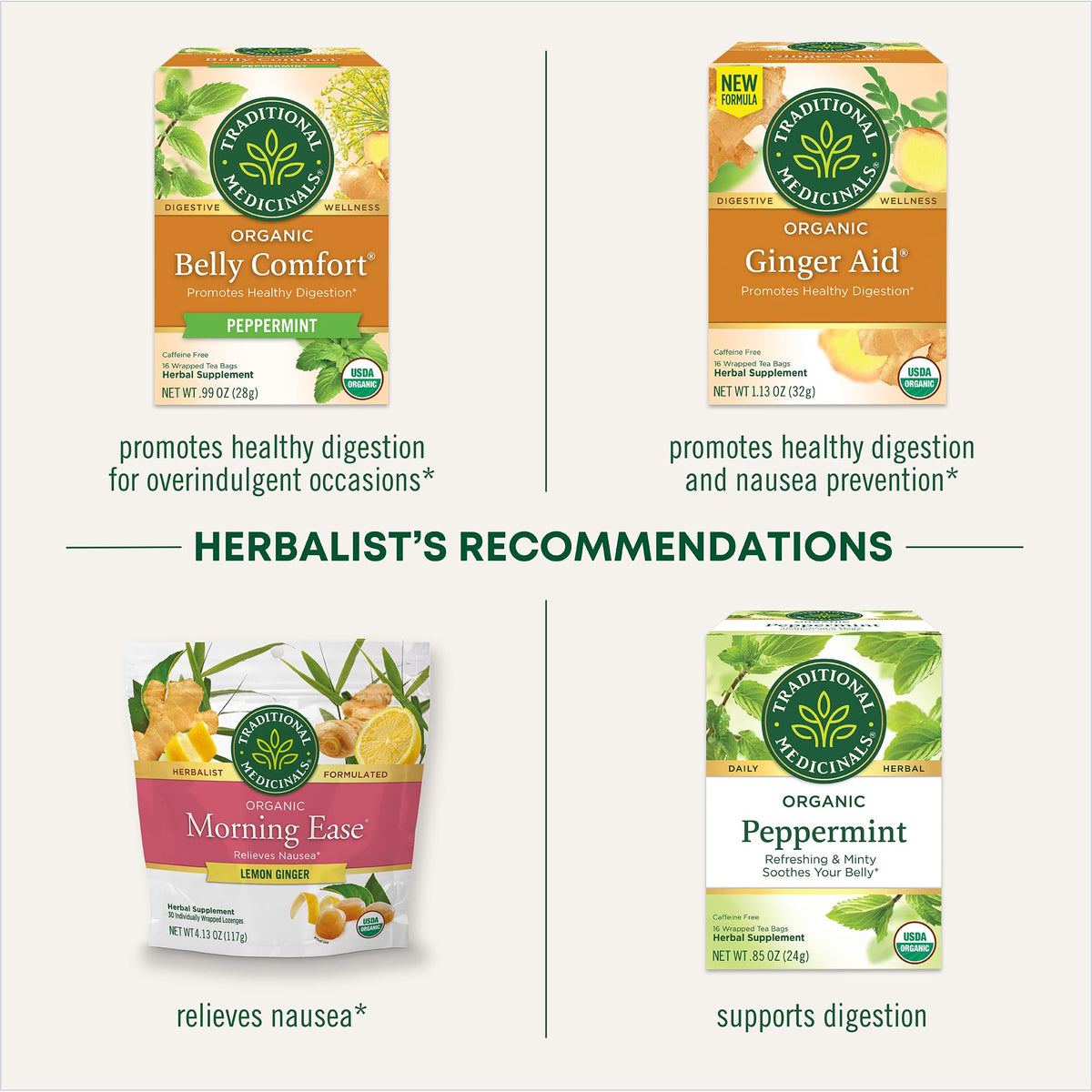 Traditional Medicinals Organic, Belly Comfort Lozenges, Lemon Ginger - Supports Nausea Relief and Occasional Indigestion - Non-GMO, Stimulant-Free - PrimeBioHealth - canada supplements