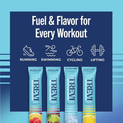 TREVI™ Sport Electrolytes Powder Packets Sugar Free - 800mg Sodium - 250mg Potassium - 100mg Magnesium - Water Drink Mix Rehydration Essentials - 20 Count - Variety Pack - PrimeBioHealth - canada supplements