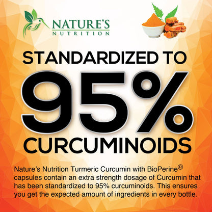 Turmeric Curcumin Supplement - 95% Curcuminoids with Organic Turmeric & BioPerine Black Pepper for Best Absorption - Daily Joint & Immune Health Support - PrimeBioHealth - canada supplements