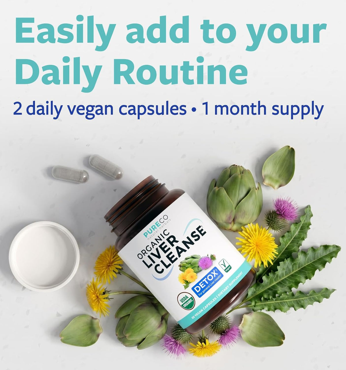 USDA Organic Milk Thistle and Dandelion Root - Silymarin Milk Thistle Liver Detox Cleanse Formula with Artichoke Extract for Comprehensive Liver Support - Vegan Non-GMO & Lab Verified (1 Month Supply) - PrimeBioHealth - canada supplements