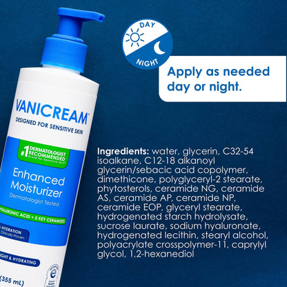 Vanicream Enhanced Moisturizer, 12 fl oz, Formulated without Common Irritants, Body Moisturizer, All-Day Hydration with Hyaluronic Acid - PrimeBioHealth - canada supplements