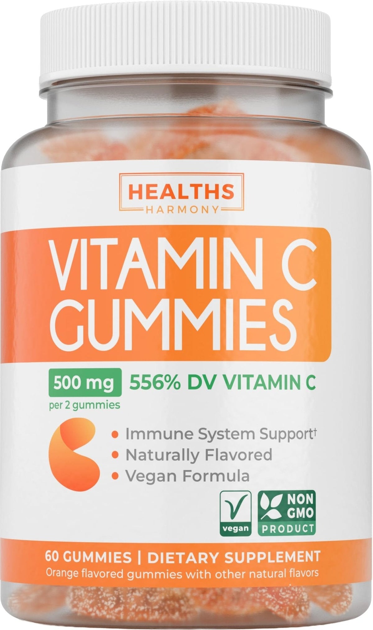 Vegan Vitamin C Gummies for Adults - Immune Support Gummies with Chewable Vitamin C 500mg per Serving for Daily and Seasonal Wellness - High Potency Non-GMO Formula - Orange Flavor (1 Month Supply) - PrimeBioHealth - canada supplements