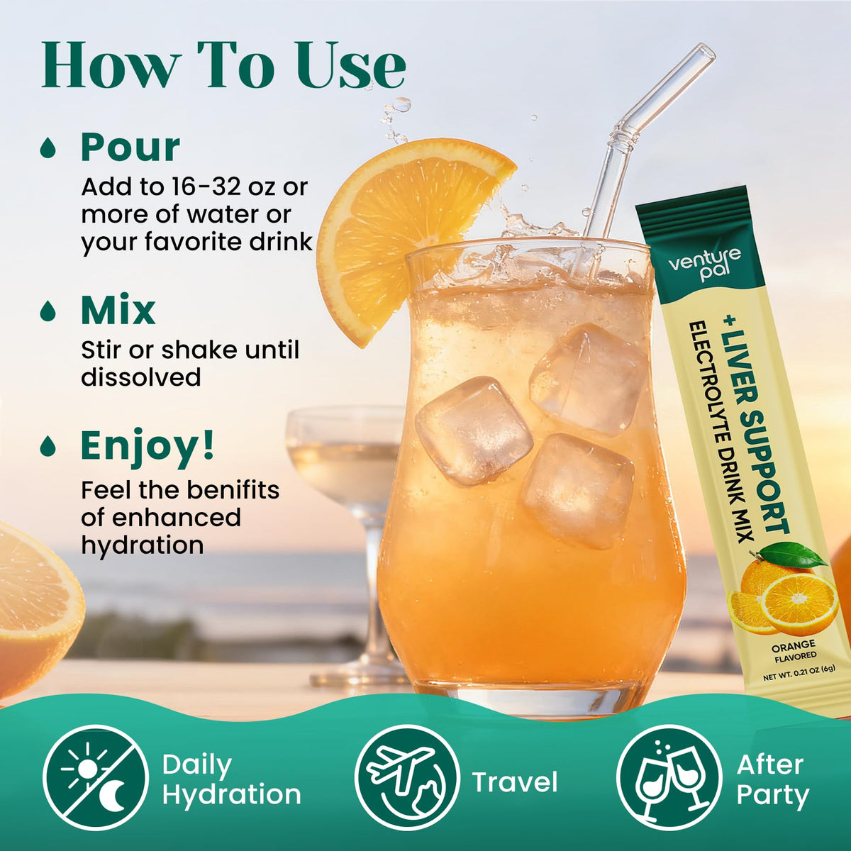 Venture Pal Hydration Packets + Liver Support- Liquid Daily IV Electrolyte Powder Packets with 7 Electrolytes & 5 Vitamins, Milk Thistle + L-Theanine | Sugar-Free - PrimeBioHealth - canada supplements