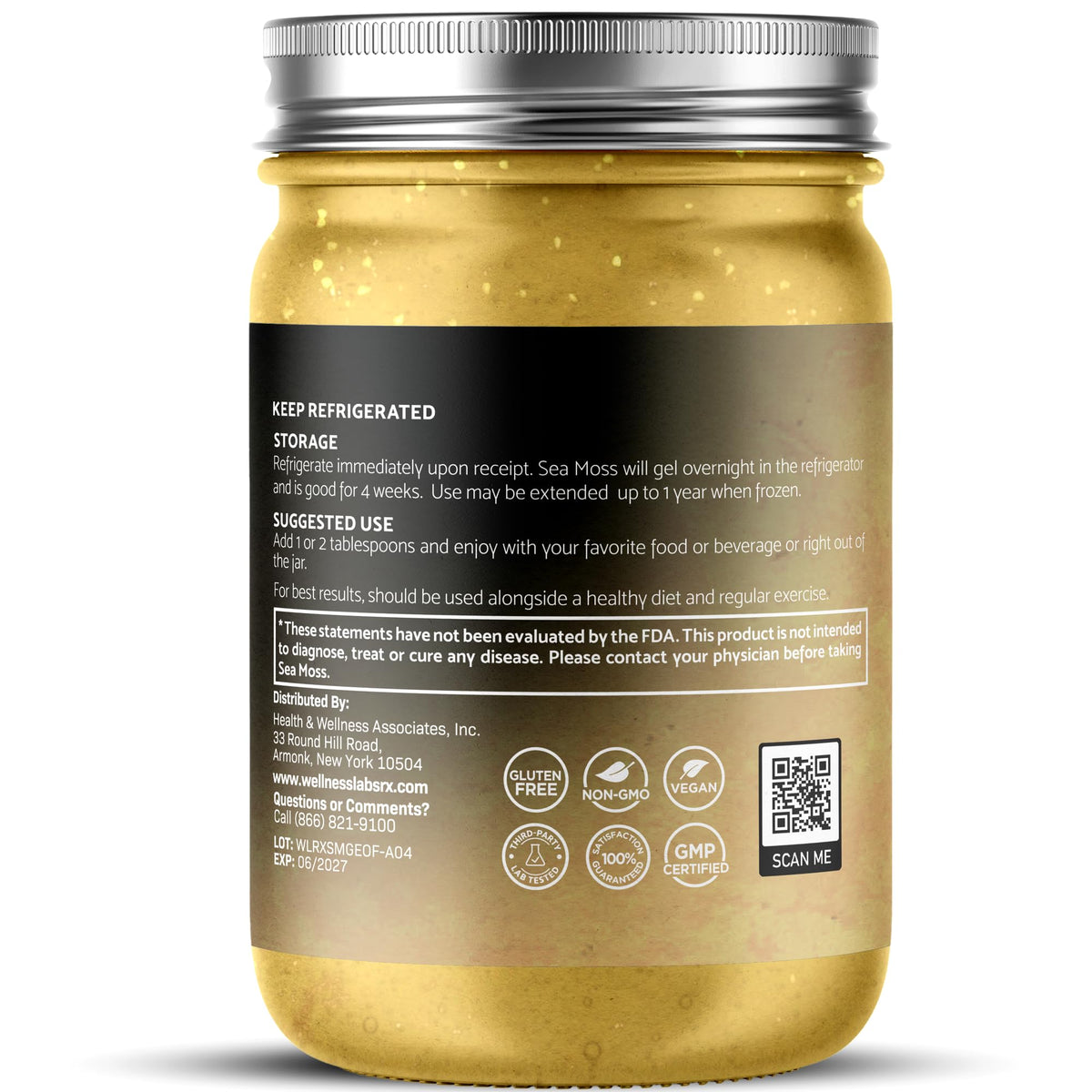 WELLNESS LABSRX Irish Sea Moss Gel Raw - Wildcrafted Superfood Seamoss Gel - Pineapple Mango Flavor, Vitamin and Mineral-Rich from Pristine Caribbean Waters - 10 oz. - PrimeBioHealth - canada supplements