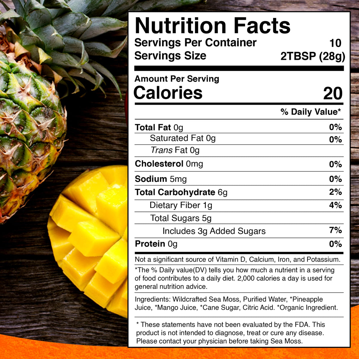 WELLNESS LABSRX Irish Sea Moss Gel Raw - Wildcrafted Superfood Seamoss Gel - Pineapple Mango Flavor, Vitamin and Mineral-Rich from Pristine Caribbean Waters - 10 oz. - PrimeBioHealth - canada supplements