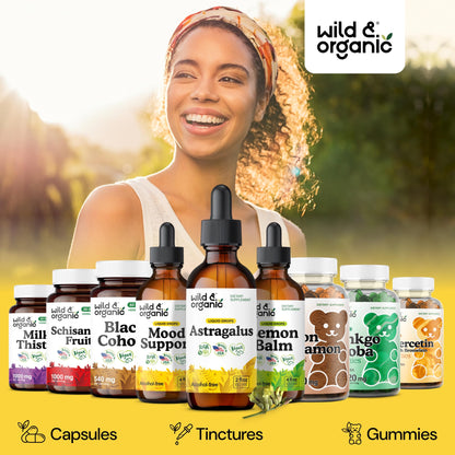 Wild & Organic Astragalus Root Extract Drops - Immune Support - Liquid Astragalus Supplement - Add to Tea & Mix with Powder - Membranaceus Herb - Vegan, Sugar & Alcohol-Free Tincture - 4 fl oz - PrimeBioHealth - canada supplements