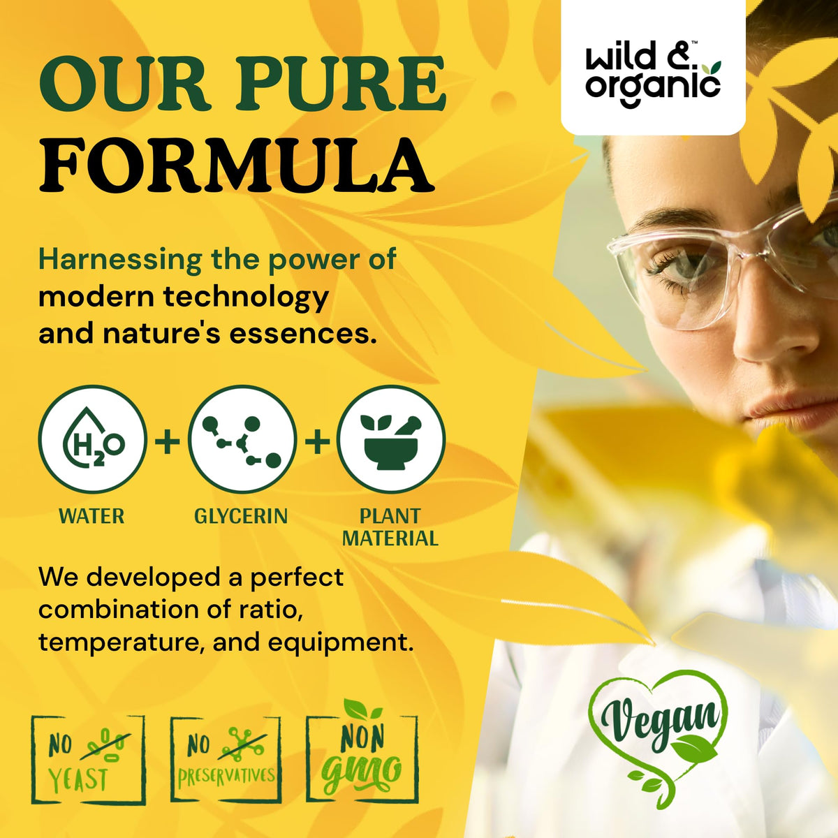Wild & Organic Lemon Balm Tincture - Good Mood Support - Melissa Lemon Balm Extract Drops - Add to Tea for Relaxation - Vegan, Sugar & Alcohol-Free Leaf Supplement - 4 fl oz - PrimeBioHealth - canada supplements