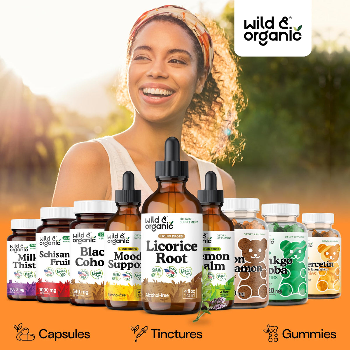 Wild & Organic Licorice Root Tincture - Digestive, Lung & Skin Support - Licorice Root Extract Liquid Drops - Vegan, Sugar & Alcohol-Free Supplement - 4 fl oz - PrimeBioHealth - canada supplements