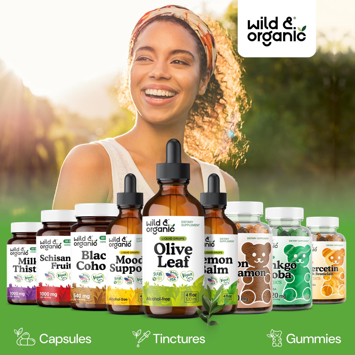 Wild & Organic Olive Leaf Extract Liquid Drops - Immune & Antioxidant Support - Oleuropein Supplement - Add to Tea Olive Leaf Tincture - Vegan, Sugar & Alcohol Free - 4 fl oz - PrimeBioHealth - canada supplements