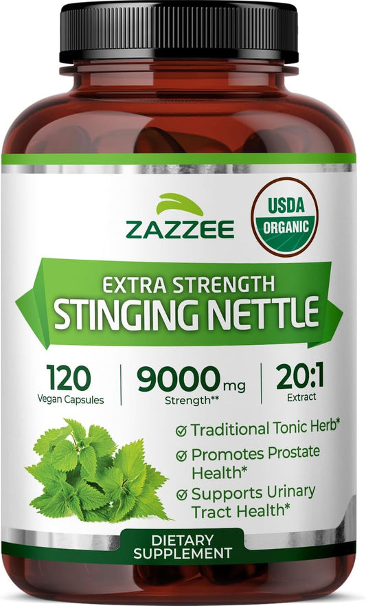 Zazzee USDA Organic Stinging Nettle Leaf 20:1 Extract, 120 Vegan Capsules, 4 Month Supply, Urtica Dioica, Respiratory, Immune & Seasonal Wellness Support, Organic Herbal Supplement, Made in the USA - PrimeBioHealth - canada supplements